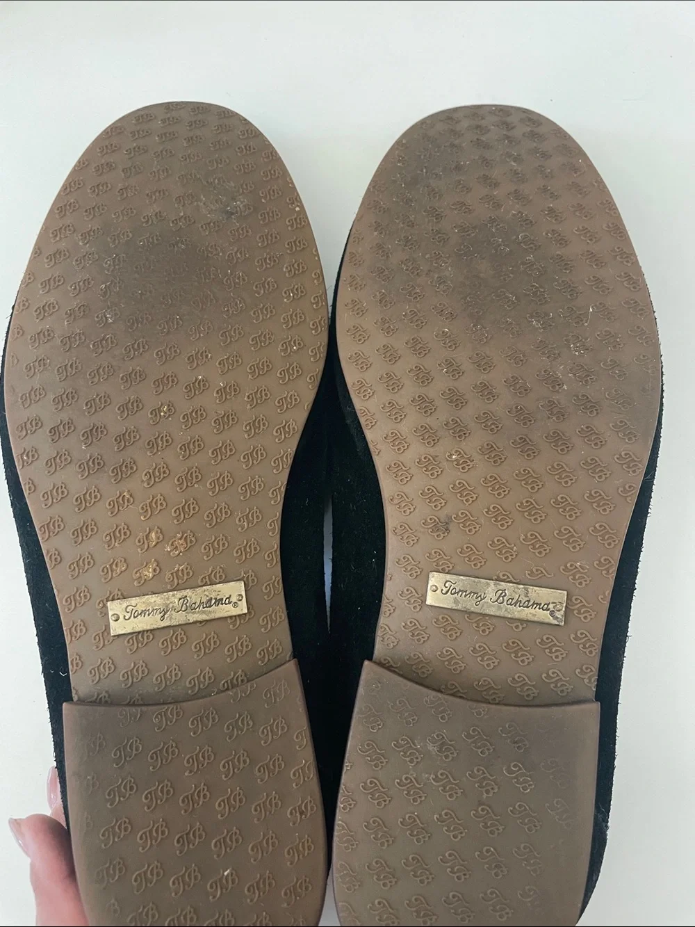 Tommy Bahama Black Suede Southshore Slip-On Loafers